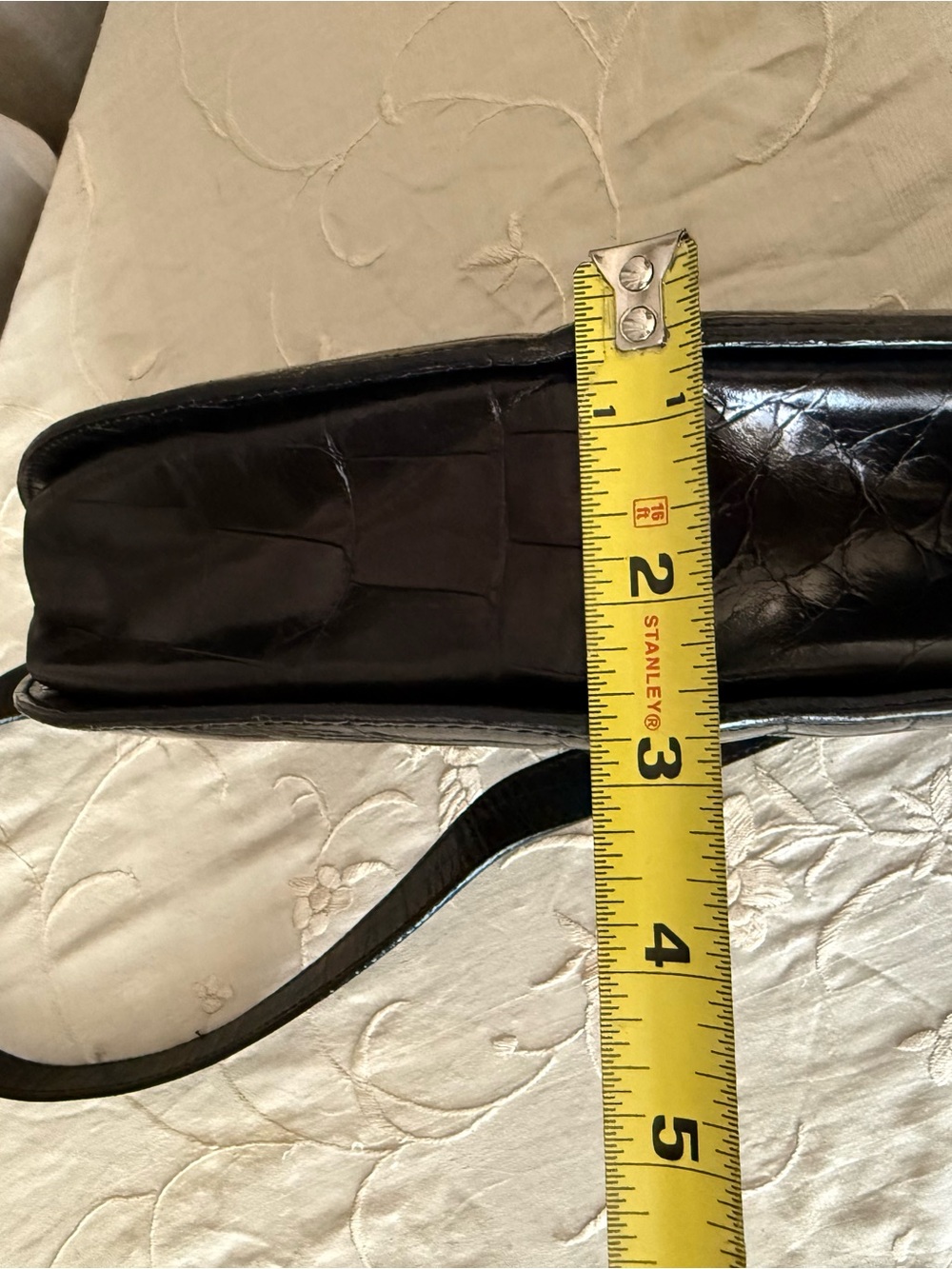 Vintage Furla embossed croc 90s style handbag purse shoulder bag quiet luxury - Picture 12 of 13